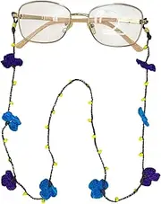 [Generic] Eyeglass Chain, Glasses Chains for Women, Beaded, flowering and cotton thread Glasses Chain, Handmade Chain for Glasses, Crochet Eyeglass Chain, Eye Jewelry