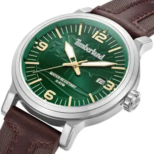 【Timberland】男錶 WESTERLEY系列腕錶 ReBOTL拼接皮帶-白/綠色46mm(TDWGN0029102)