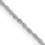 18 Inch 14K White Gold .8mm Sparkle Singapore Chain