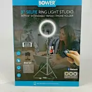 Bower WA-SL8 8" Selfie Ring Light Studio With 51" Extendable Tripod Holder