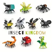 Insect Building Blocks Insect Model Different Little Insects Building Blocks Bee Ladybug Firefly Dragonfly Spider Toy For Boy/Girl Children's Toys Gifts Easter