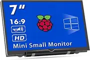 HMTECH Raspberry Pi 7 Inch 800 x 480 HDMI Small LCD Screen with Two Speakers for Raspberry Pi 4/3/2/00/B/B + Win11/10/8/7 (Not Touch)