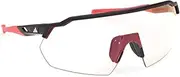Adidas Sport SP0093 Sunglasses for Men and Women, Unisex Sports Sunglasses, Thin and Light Shape, Screen Lens Shape, Case Included, Roviex Photochromic Mirrored Lenses, Matte Black, Opaque Black, One
