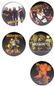 Megadeth Badge Button Set #1- 5 badges!