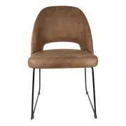 Durafurn Semifreddo Dining Chair Mocha Fabric with Black Sled Base