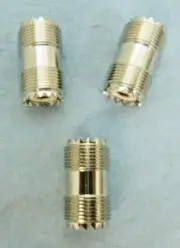 UHF/SO-239, F/F, 16 Point Barrel Connector, Gold Pin, 3 Pack - Quality Counts