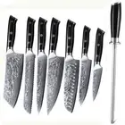 8Pcs TURWHO Kitchen Chef Knife Sharpener Set Japanese VG10 Damascus Steel Knives