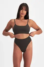 [Bonds] Bonds Women's Bases Seamless G-String in Dusted Black Size: 8 8 Dusted Black
