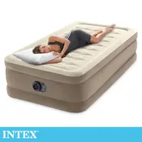 在飛比找PChome24h購物優惠-INTEX 超厚絨豪華單人加大充氣床-寬99cm(內建幫浦)