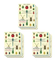 3x 3pc Cavallini Mini Notebook/Journal Set Diary School Writing Stationery Bugs