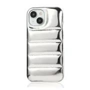 For iPhone 13 Pro Max Laser Aurora Down Jacket All-inclusive Phone Case - Silver