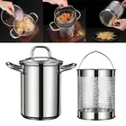 Deep Fryer Pot Stainless Steel for French Fries Chicken Frying Pan with Basket