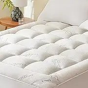 Love's cabin Queen Mattress Topper, Rayon Derived from Bamboo, 900 GSM Breathable Mattress Topper Pad, Thick Pillow Top Mattress Pad with Stretches up 8"-20" Deep Pocket(60"x80")