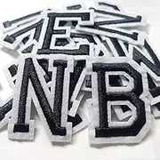 bfuee Iron on Letter Patches 52 Pieces, Letter Patches Alphabet Embroidered Patch A-Z,for Hats Shirts Jeans Bags Black