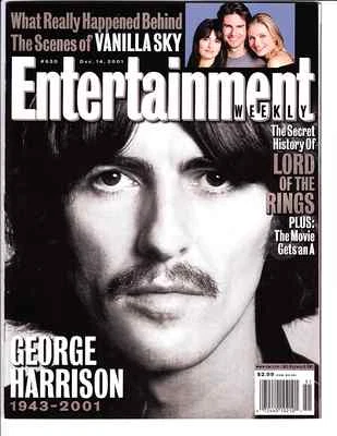 December 2001 George Harrison Beatles Entertainment Weekly #630 Mint Newsstand