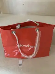 BLOOMINGDALES BAG GIFT/ Shopping TOTE GLOWHAUS RED PATENT VINYL 15”X10-3/4" NEW