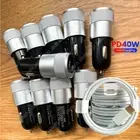 Car Charger 40W Dual PD USB-C Fast Adapter Lot For iPhone 14 13 12 11 Pro Cable