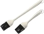 HAKIDZEL 2Pcs Basting Brush High Temperature Resistant BBQ Oil Brush for Grilling Baking Pastry Kitchen Utensil with Handle