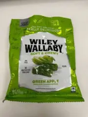 5 Bags Wiley Wallaby Green Apple Licorice Soft Chewy Fat Free Vegan 4 oz Gourmet