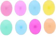 BEBEMOKO 8Pcs Silicone Shampoo Brush Gentle Bathing Scrubber for Hair Scalp Cleaner Soft and Sturdy Exfoliating Bath Tools for Shower Use