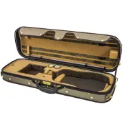 Luxury Euro-Style 4/4 Violin Case Oblong Tan/Tan, Light Brown