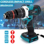 Drill Driver Cordless Impact Hammer Drill Brushless Tool 2 Speed For Makita 18V