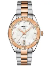 [Tissot] PR 100 Sport Chic T1019102211600 Watch in Pearl Grey/Rose Gold