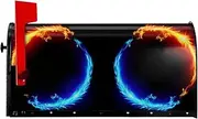 Fire And Ice Dragons Magnetic Mailbox Covers,Post Box Cover Standard Size 21x18 Inches For Outdoor Garden Home Decor