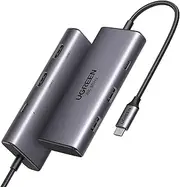 [UGREEN] Docking Station Dual Monitor, Revodok 6-in-1 Type C Hub with Dual HDMI 4K@60Hz, Single 8K@30Hz, 100W Power Delivery, 5Gbps USB A& C Data Ports Dock for PC, Laptop, Thinkpad, HP, Dell, and More