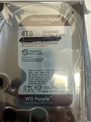 Western Digital 4TB WD Purple Surveillance Internal Hard Drive HDD - SATA 3.5"