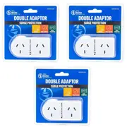 3PK The Brute Power Co Flat Right Double Plug Surge Protector Socket Adaptor