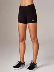 Black Bike Shorts. Running Bare High Rise Booty Short
