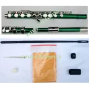 Funion Green Flute Set 16 Hole Colourful C Key Flute With Case Care Kit