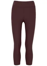 ON Running Active Cropped Jersey Leggings, Leggings, Brown, Large - L L