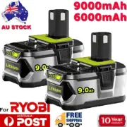 2X P108 18V Battery /Charger For Ryobi One+ Plus 9AH 6AH RB18L50 RB18L40