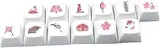 QUMIIRITY 12pcs Thermal Sublimation Keycaps for Mechanical Keyboards Durable Ergonomic Design Honey Milk Floral Pattern for