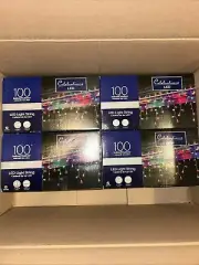 (4) Multi-ICICLE STYLE 100 count String Christmas Lights 6ft Celebrations LED