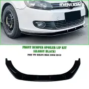 Gloss Black Front Bumper Spoiler Lip Splitter For VW Golf 6 MK6 2008-2012 2009