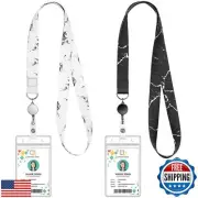 koorito 2 Pack Cute Lanyard ID Badge Holder Retractable Lanyards for ID Badge