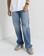 [Levi's] Levi's Men's 555 Relaxed Straight Jeans in Indigo Champion Blue Size 34 34 Indigo Champion Blue