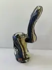Sherlock Inside Out Glass Tobacco Pipe Orange Blue Red Stripe