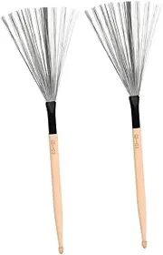 TOGEVAL 1 Pair Maple Drumsticks Drum Brush Carbon Steel Wire for Jazz Drum Set Comfortable Grip for Improved Play