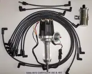 small cap CHRYSLER 1959-72 383 400 BLACK HEI Distributor,Chrome Coil, Plug Wires