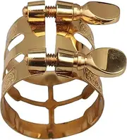 Yibuy Gold plated double screws, alto saxophone mouthpiece, ligature