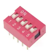 10pcs DIP Switch 5 Positions 2.54mm Pitch Through Hole Silver Top Actuated Slide