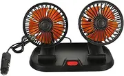HOMSFOU Car Air Conditioning Fan Dual-Head Fan 3 Speeds Dashboard Fan for Vehicle Stroller Fan Compact Design