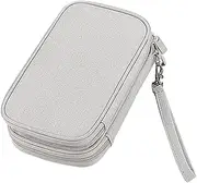 Digital Cable Pouch Multi Functional Data Storage Bag for Cables Power Banks Accessories Portable Travel Organizer with Double Design Elegant Grey