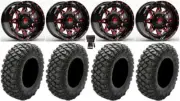 Fuel Lethal Red 15" Wheels 30" Crawler XR Tires Polaris RZR Turbo S / RS1