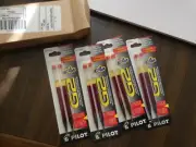 Pilot Gel Ink 2 Refills Set of 4 Packages (8 Refills Total) Red Ink Fine Point
