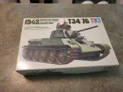 Vintage Tamiya T34/76 Russian Tank Model Kit 1:35 ~ Open but SEALED ~